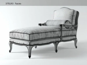 french vintage chaise by restoration hardware babychild 3D Model