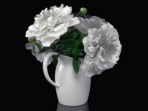 white peonies by smallaccents Modelo 3D