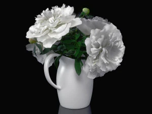 white peonies by smallaccents 3D Model