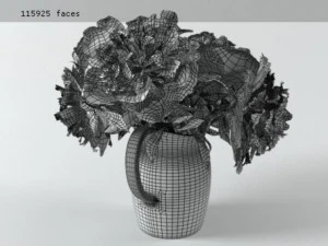 white peonies by smallaccents 3D Model