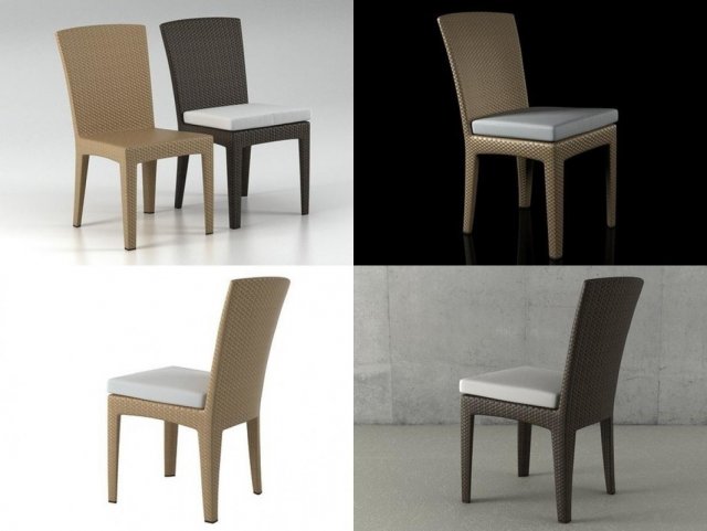panama sidechair by dedon 3D Model .c4d .max .obj .3ds .fbx .stl .blend 