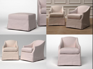demi armchairottoman by restoration hardware babychild 3D 模型