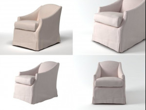demi armchairottoman by restoration hardware babychild 3D 模型