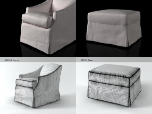 demi armchairottoman by restoration hardware babychild 3D 模型
