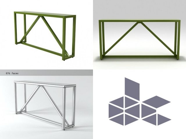 strut console table by blu dot 3D 모델 .c4d .max .obj .3ds .fbx .stl .blend 
