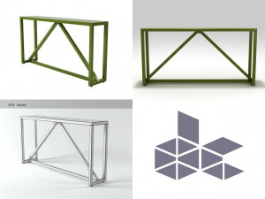 strut console table by blu dot 3D Model
