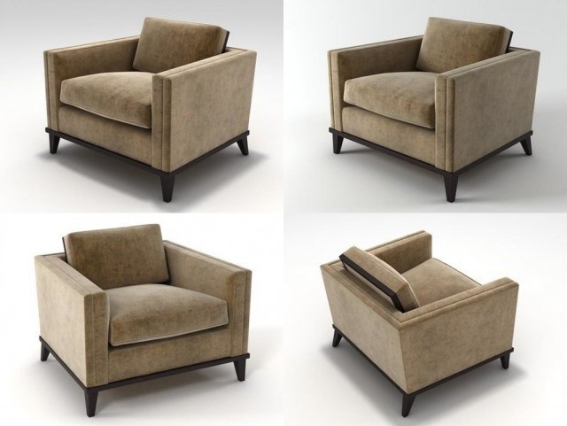 hudson club chair by donghia Modello 3D .c4d .max .obj .3ds .fbx .stl .blend 