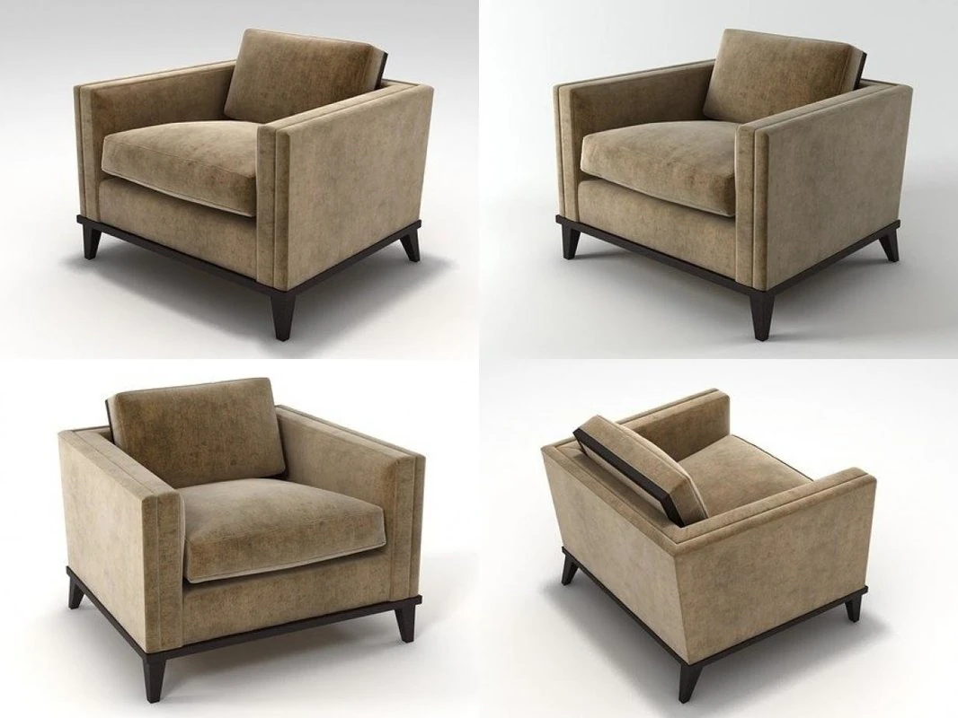 fauteuil club hudson par donghia Modèle 3D .c4d .max .obj .3ds .fbx .stl .blend 