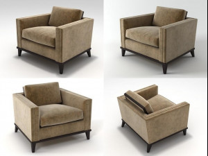 hudson club chair by donghia 3D Model