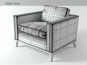hudson club chair by donghia Modello 3D