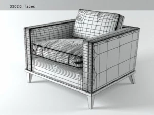 fauteuil club hudson par donghia Modèle 3D
