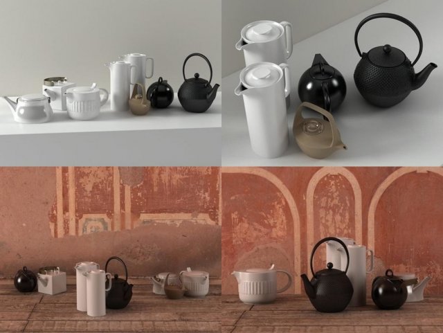 teatime set 3D 模型 .c4d .max .obj .3ds .fbx .stl .blend 