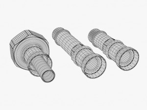 plumbing cables 01 nut fitting Modèle 3D