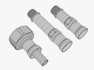 plumbing cables 01 nut fitting Modèle 3D