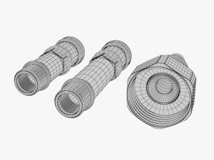 plumbing cables 01 nut fitting Modèle 3D