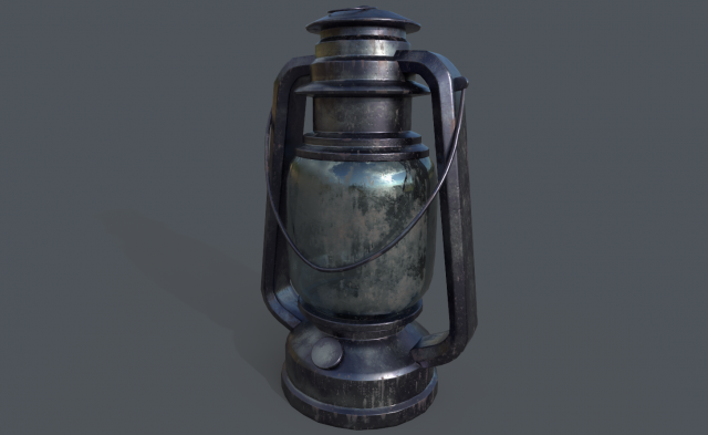 vintage oil lamp 3D Model .c4d .max .obj .3ds .fbx .stl .blend 