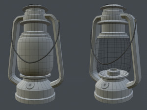 vintage oil lamp 3D Model