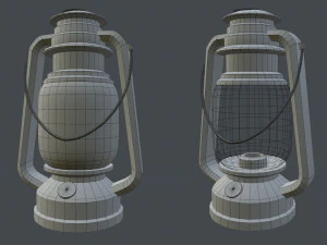 vintage oil lamp 3D Model