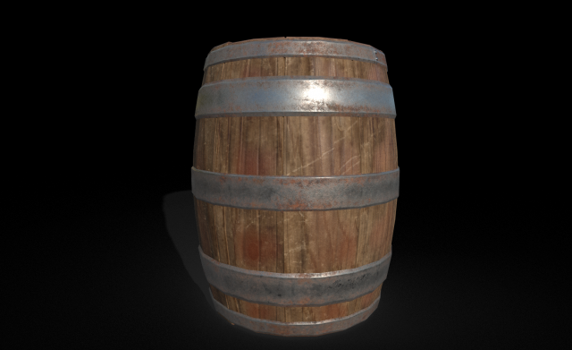 wooden barrel Model 3D .c4d .max .obj .3ds .fbx .stl .blend 