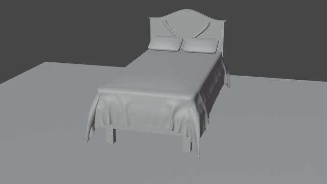 3d bed model Modelo 3D .c4d .max .obj .3ds .fbx .stl .blend 