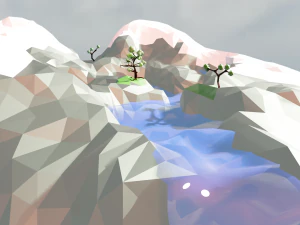 로우 폴리 산 3D 모델