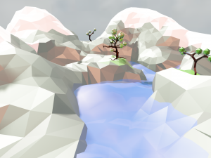 low-poly mountains 3D Modell