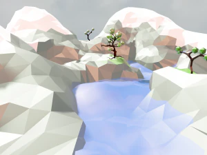 low-poly mountains 3D Model