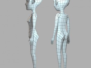 Cartoon girl base mesh Modelo 3D
