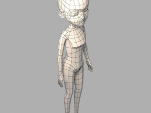 Cartoon girl base mesh Modelo 3D
