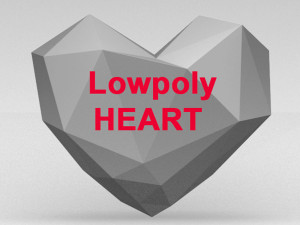 low poly heart Modelo 3D