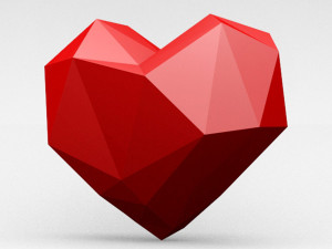 low poly heart Modelo 3D