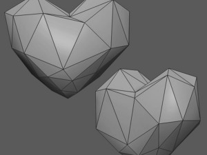 low poly heart Modelo 3D