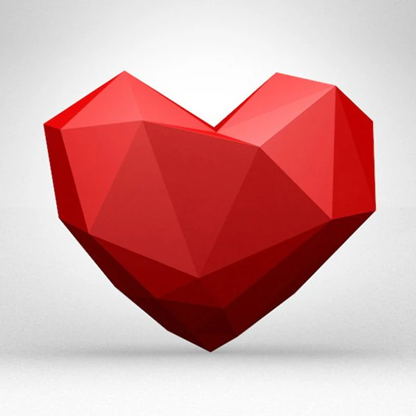 laag poly hart 3D Model .c4d .max .obj .3ds .fbx .stl .blend 