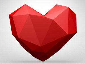 low poly heart 3D 모델