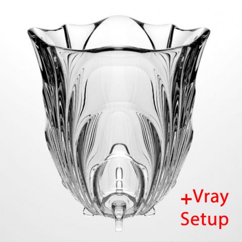 Crystal vase 3D 模型 .c4d .max .obj .3ds .fbx .stl .blend 