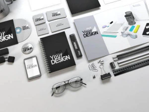 Stationery mock-up kit 3D Model