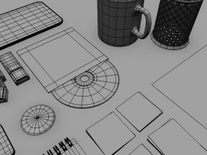 Stationery mock-up kit 3D Model