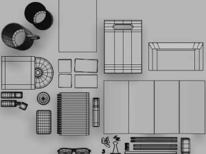 Stationery mock-up kit 3D Model