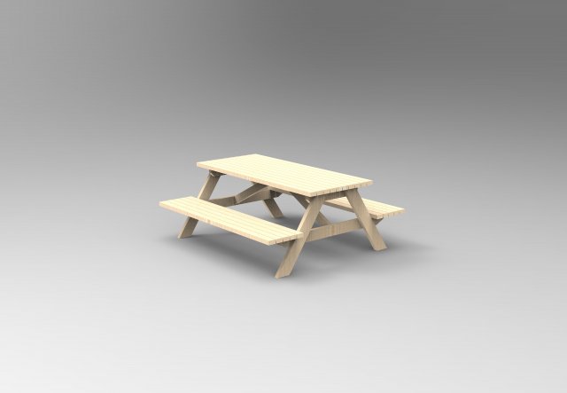 wooden pic nic table 3D Model .c4d .max .obj .3ds .fbx .stl .blend