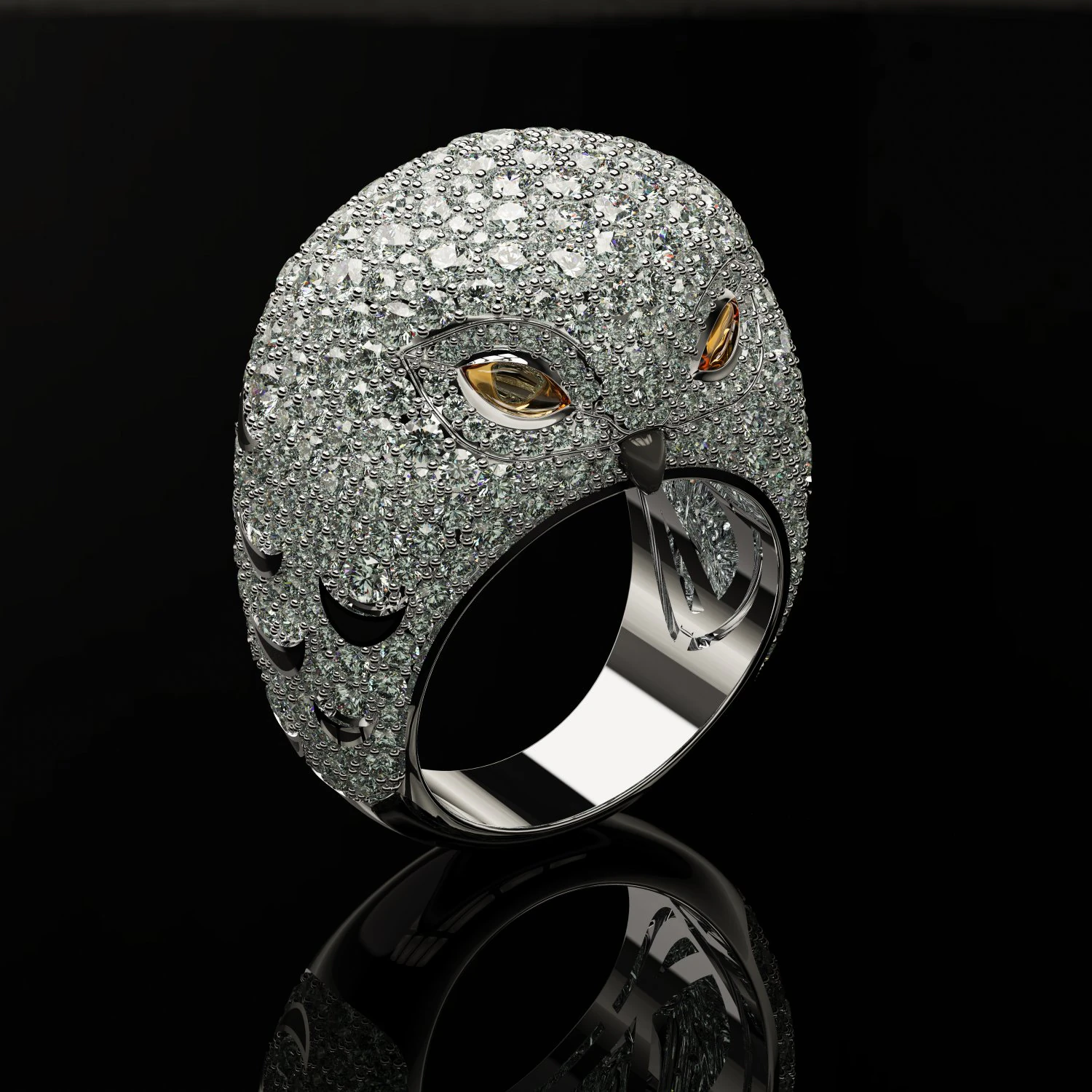 ring owl 3D Print Model .c4d .max .obj .3ds .fbx .stl .blend