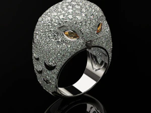 リングフクロウ 3Dプリントモデル