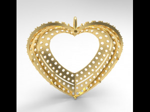 heart pendant with pave 3D प्रिंट मॉडल