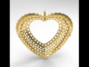 heart pendant with pave 3D Print Model