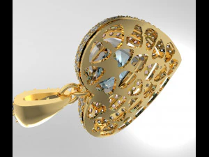 heart pendant with pave 3D Print Model