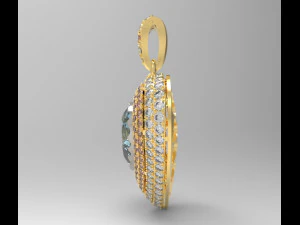 heart pendant with pave 3D Print Model
