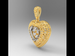 heart pendant with pave 3D प्रिंट मॉडल