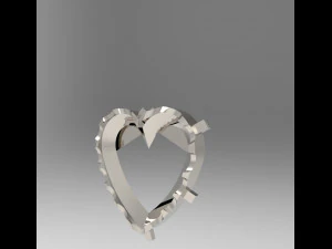 heart pendant with pave 3D Print Model
