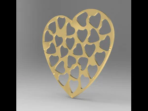 heart pendant with pave 3D Print Model
