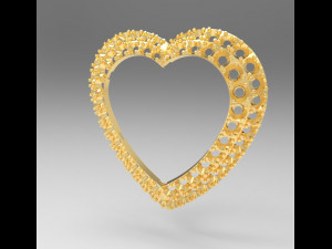 heart pendant with pave 3D प्रिंट मॉडल