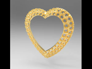 heart pendant with pave 3D Print Model
